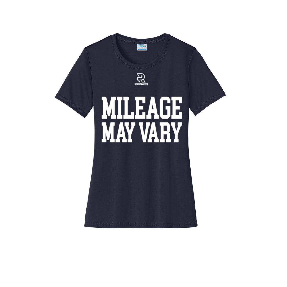 MILEAGE MAY VARY (White) - Womens Short Sleeve Performance Tee