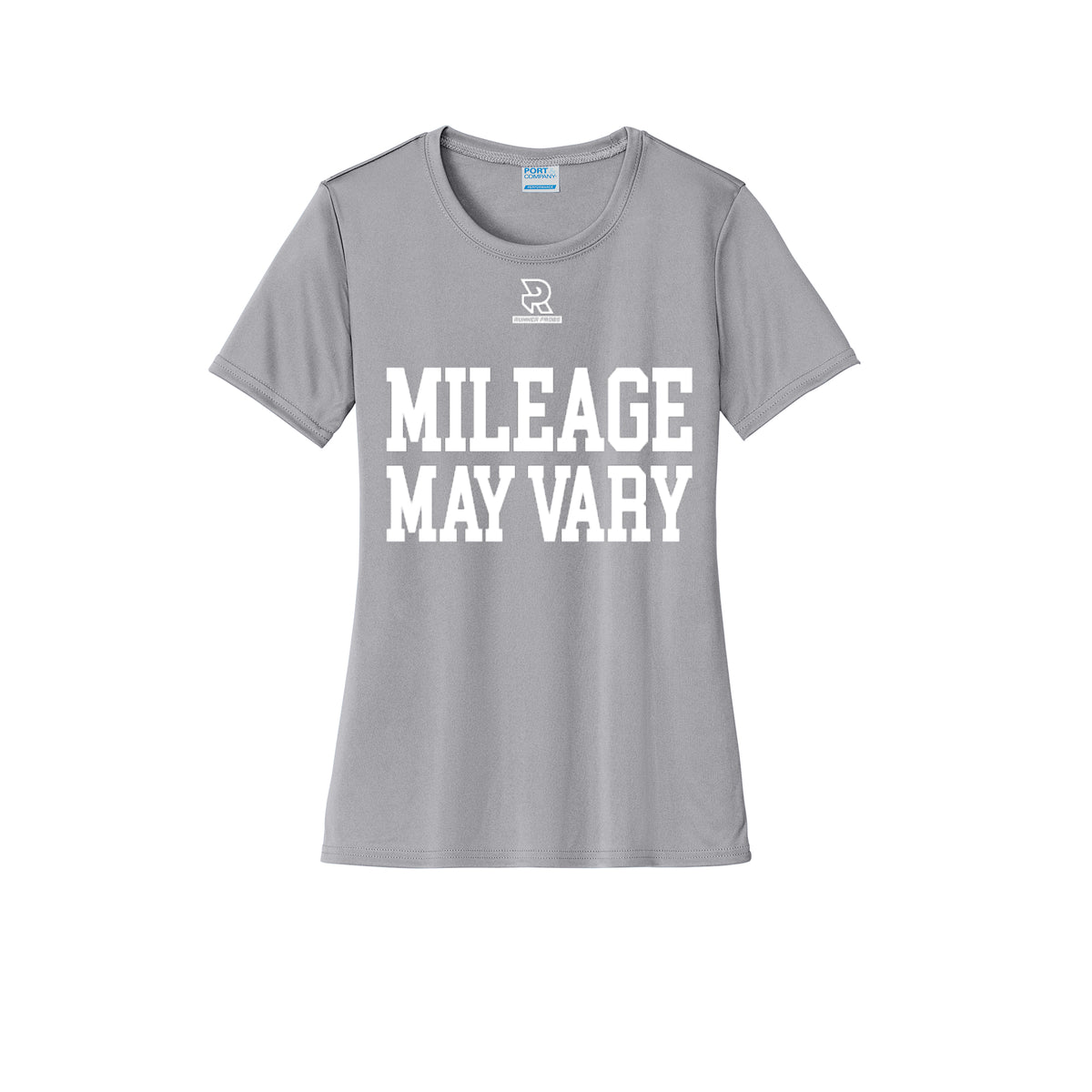 MILEAGE MAY VARY (White) - Womens Short Sleeve Performance Tee