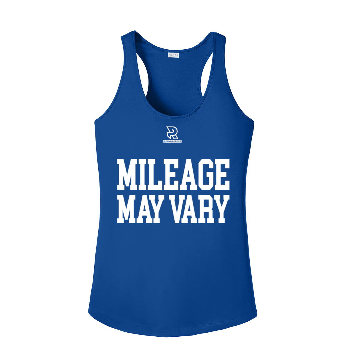 MILEAGE MAY VARY (White) - Womens Competitor Racerback Tank