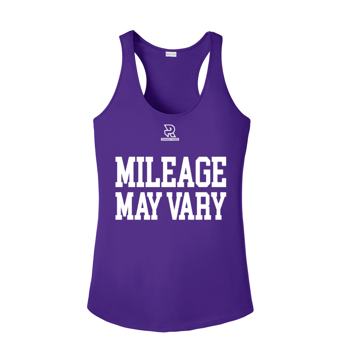 MILEAGE MAY VARY (White) - Womens Competitor Racerback Tank
