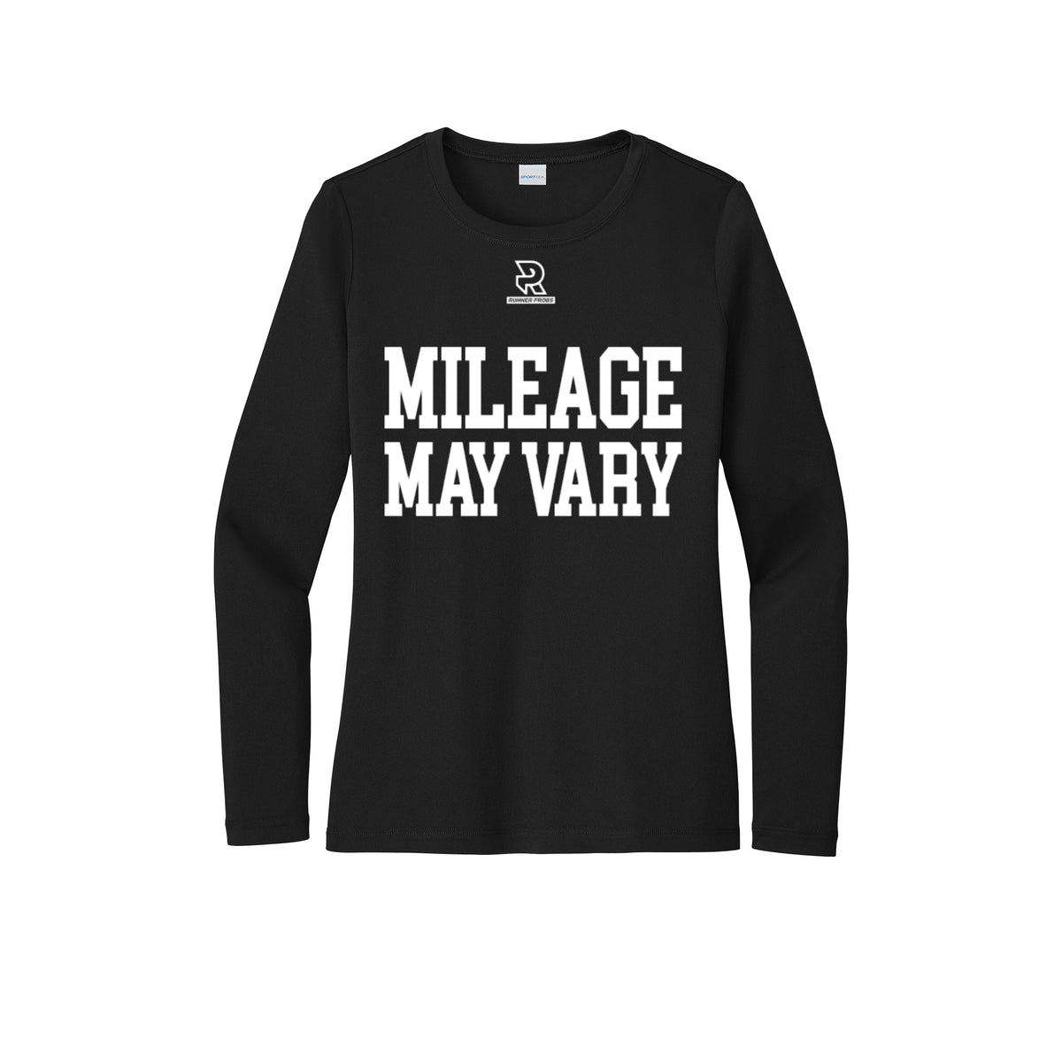 MILEAGE MAY VARY (White) - Womens Pro Long Sleeve Performance Tee
