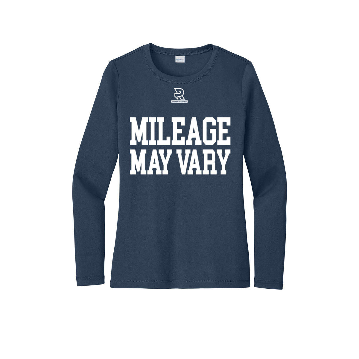 MILEAGE MAY VARY (White) - Womens Pro Long Sleeve Performance Tee