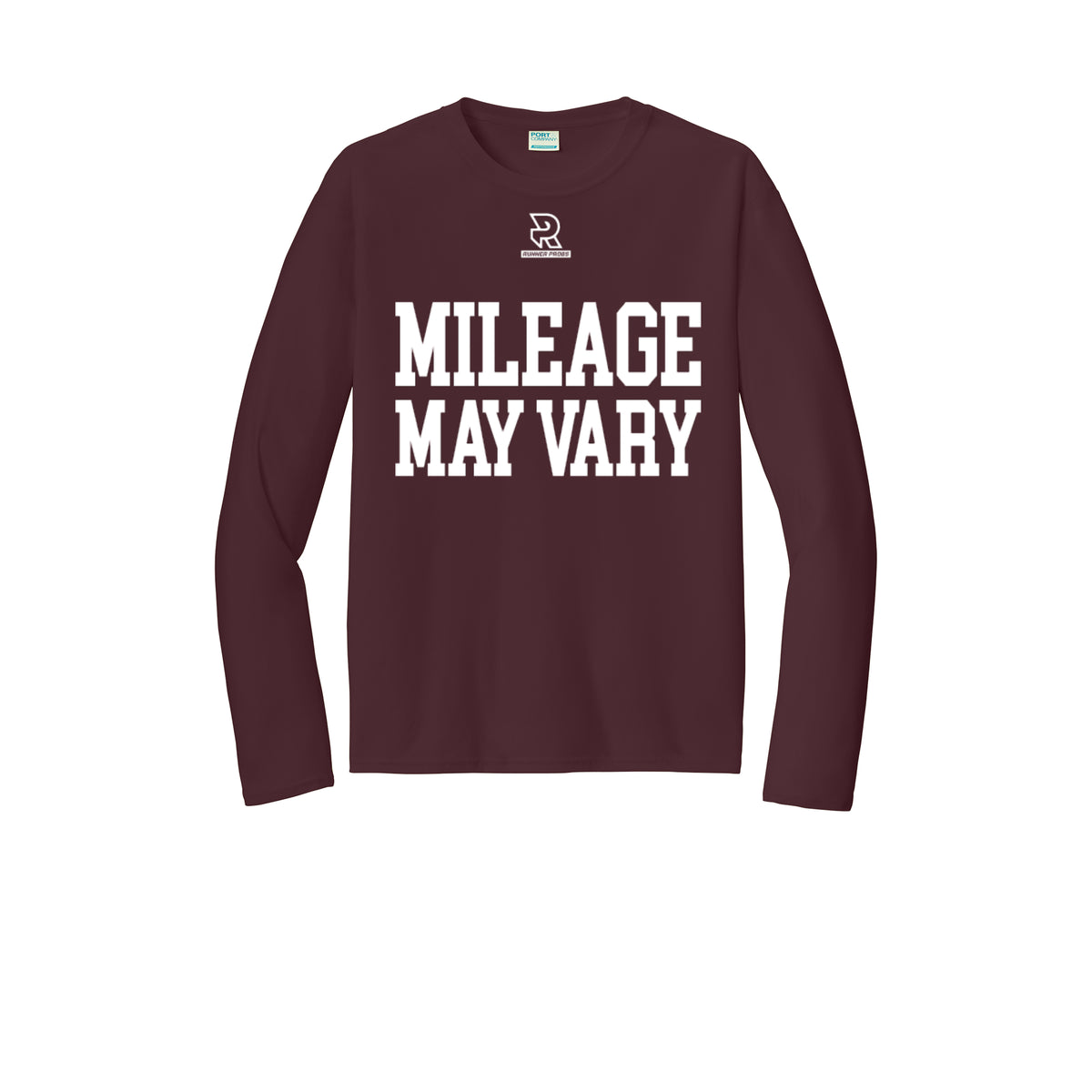 MILEAGE MAY VARY (White) - Long Sleeve Performance Tee