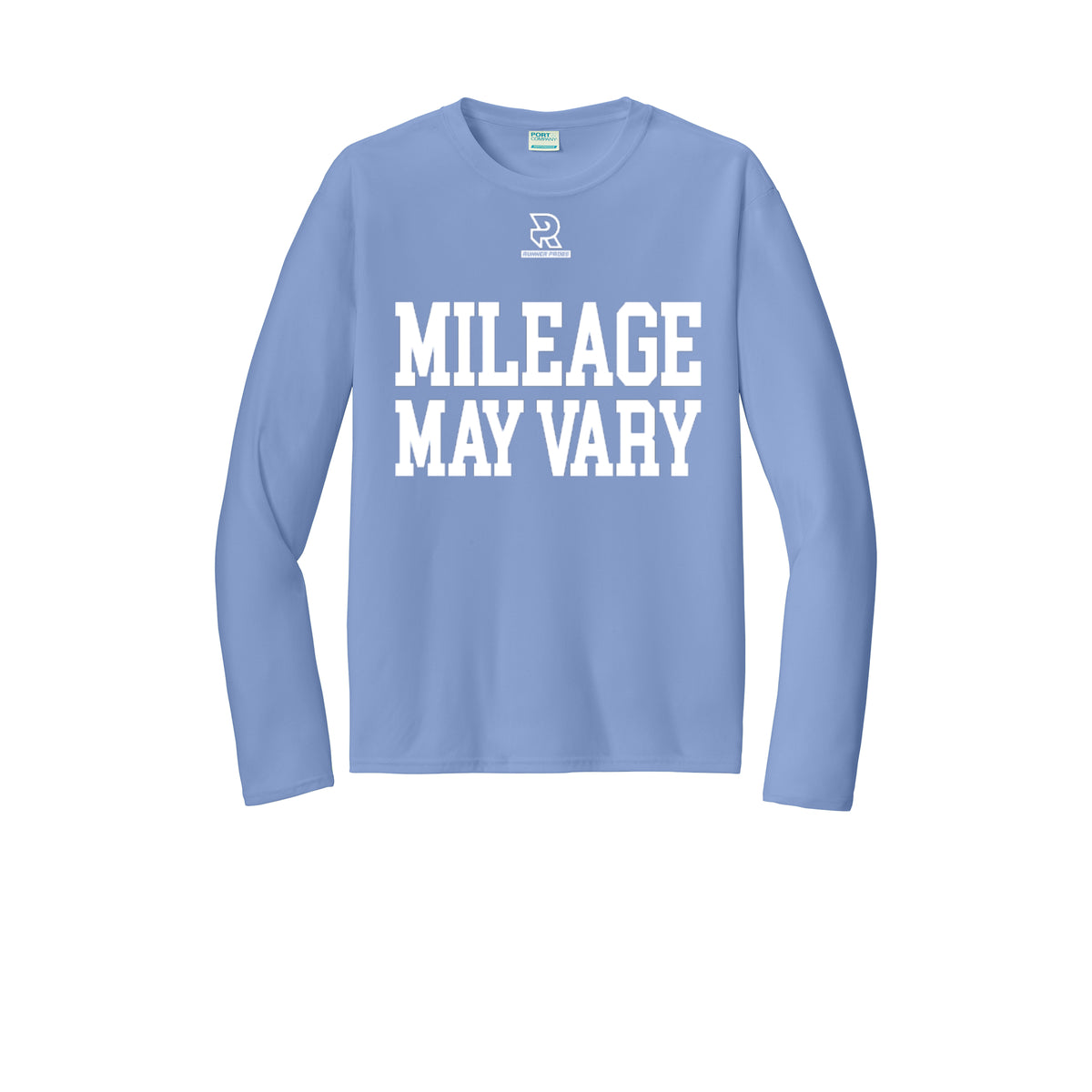 MILEAGE MAY VARY (White) - Long Sleeve Performance Tee