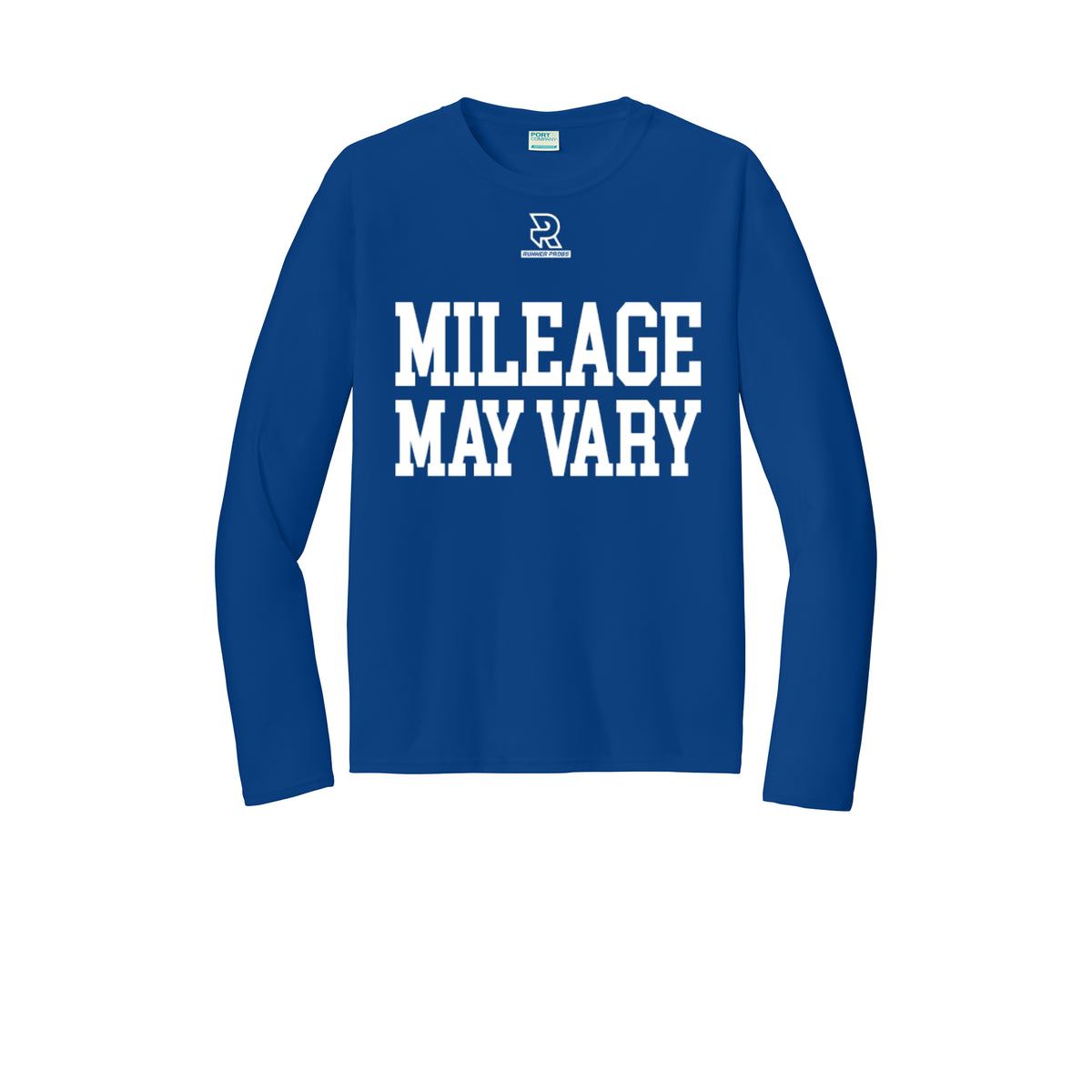 MILEAGE MAY VARY (White) - Long Sleeve Performance Tee