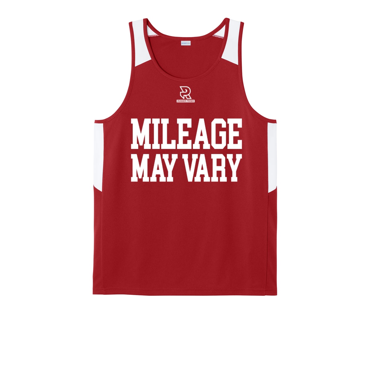 MILEAGE MAY VARY (White) - Mens Club Track Tank