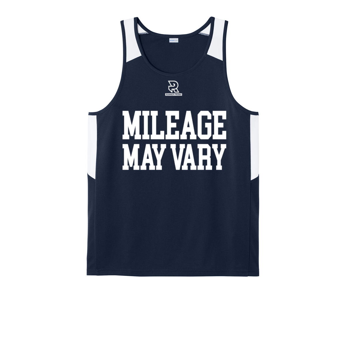 MILEAGE MAY VARY (White) - Mens Club Track Tank