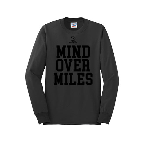 MIND OVER MILES (Black) - Long Sleeve 50/50 Tee