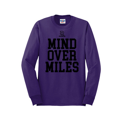 MIND OVER MILES (Black) - Long Sleeve 50/50 Tee