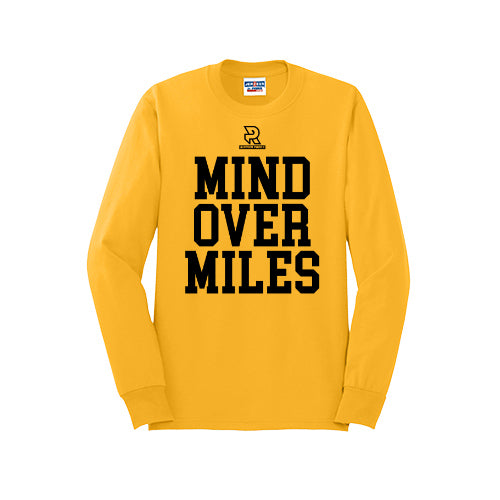 MIND OVER MILES (Black) - Long Sleeve 50/50 Tee