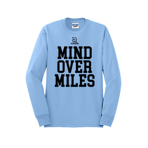 MIND OVER MILES (Black) - Long Sleeve 50/50 Tee