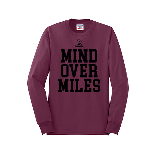 MIND OVER MILES (Black) - Long Sleeve 50/50 Tee