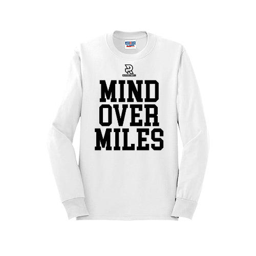 MIND OVER MILES (Black) - Long Sleeve 50/50 Tee