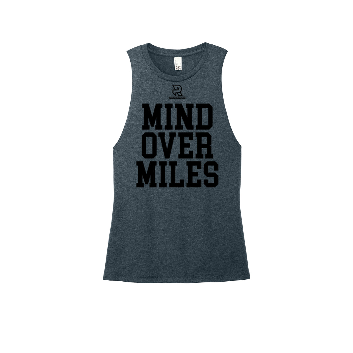 MIND OVER MILES (Black) - Womens Perfect Tri Muscle Tank