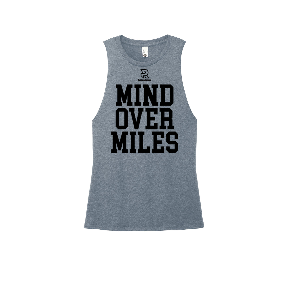 MIND OVER MILES (Black) - Womens Perfect Tri Muscle Tank