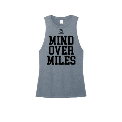 MIND OVER MILES (Black) - Womens Perfect Tri Muscle Tank