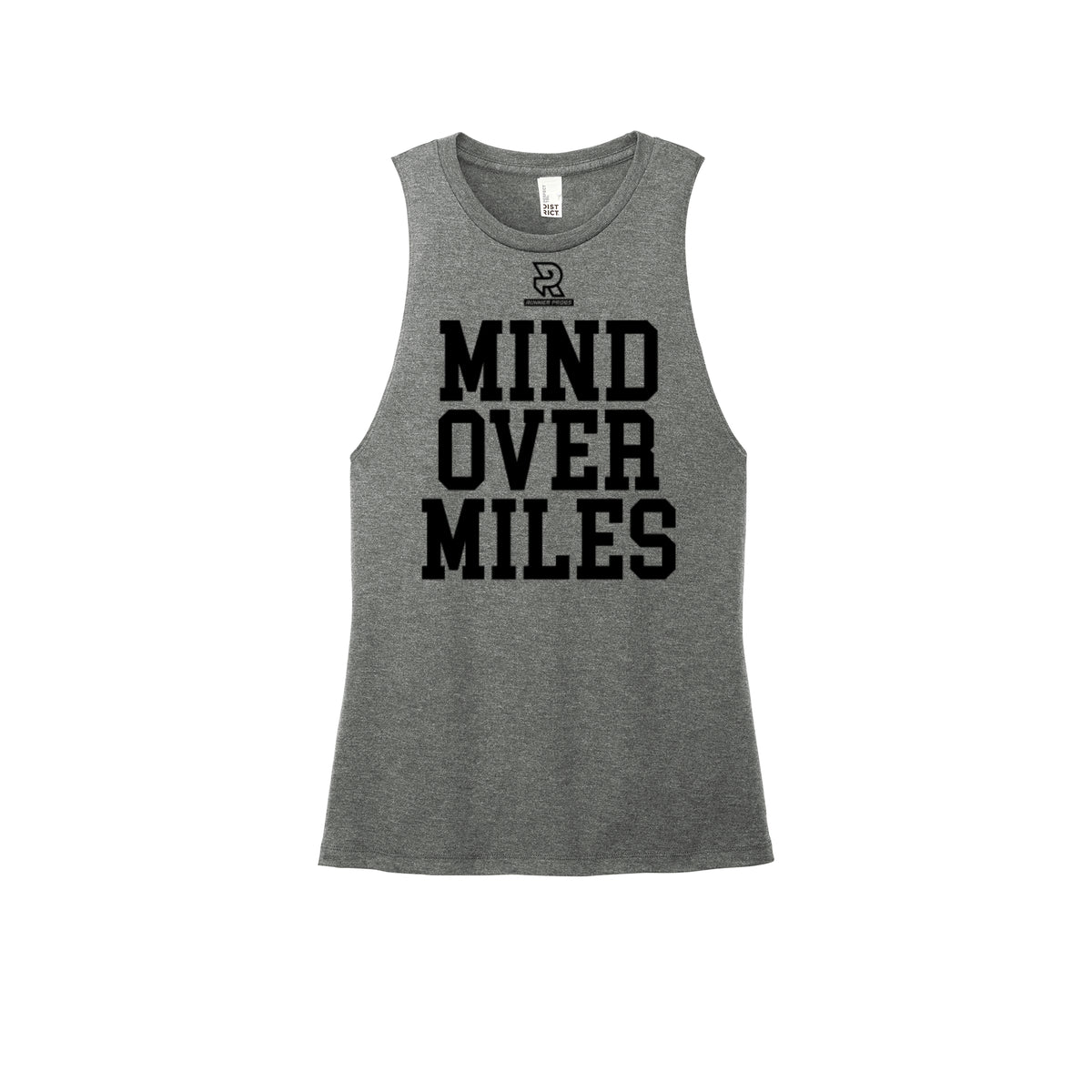 MIND OVER MILES (Black) - Womens Perfect Tri Muscle Tank