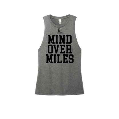 MIND OVER MILES (Black) - Womens Perfect Tri Muscle Tank