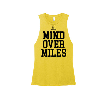 MIND OVER MILES (Black) - Womens Perfect Tri Muscle Tank