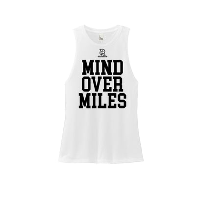 MIND OVER MILES (Black) - Womens Perfect Tri Muscle Tank