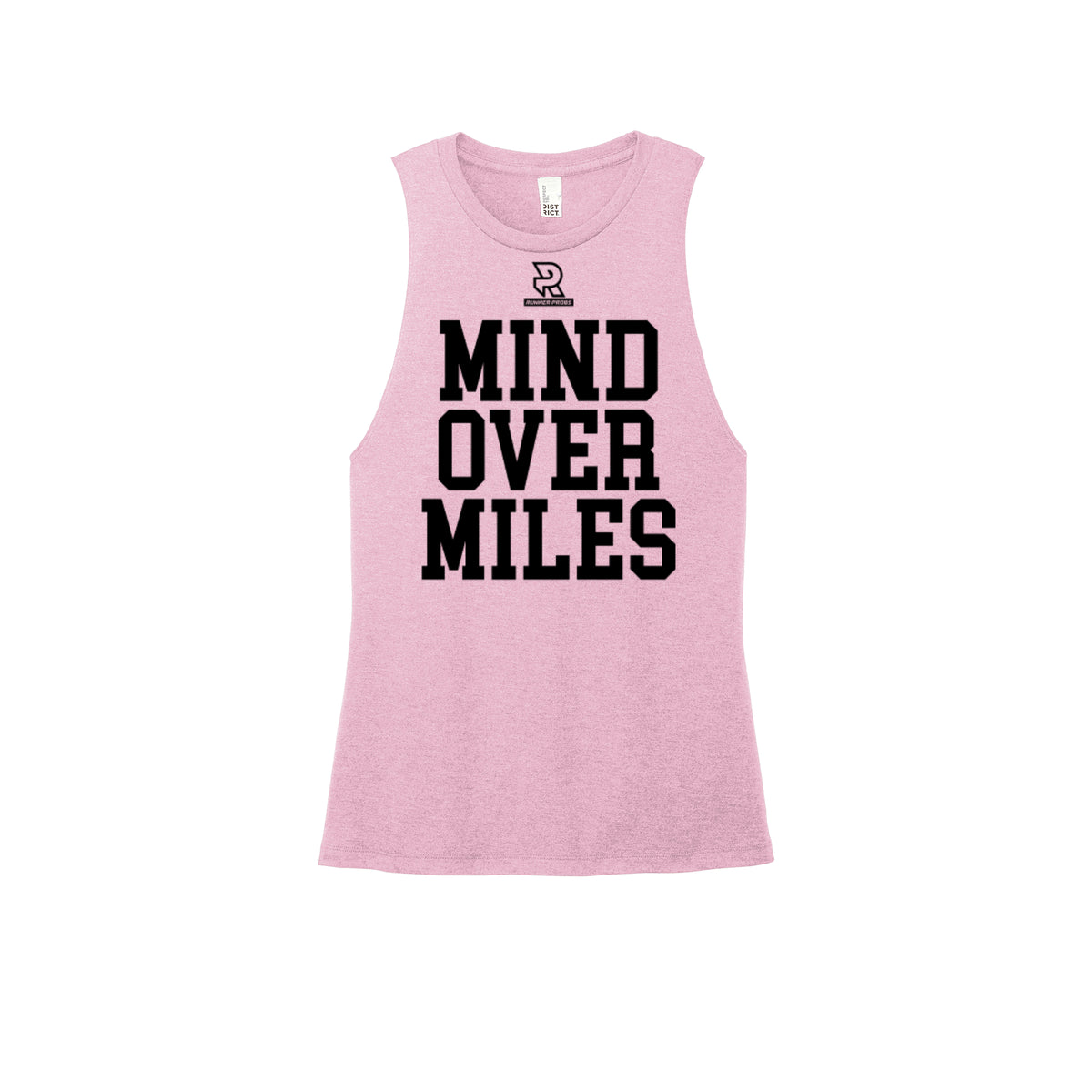 MIND OVER MILES (Black) - Womens Perfect Tri Muscle Tank