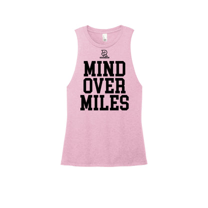 MIND OVER MILES (Black) - Womens Perfect Tri Muscle Tank