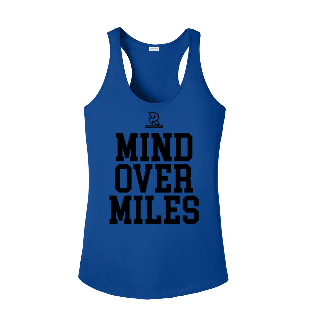 MIND OVER MILES (Black) - Womens Competitor Racerback Tank