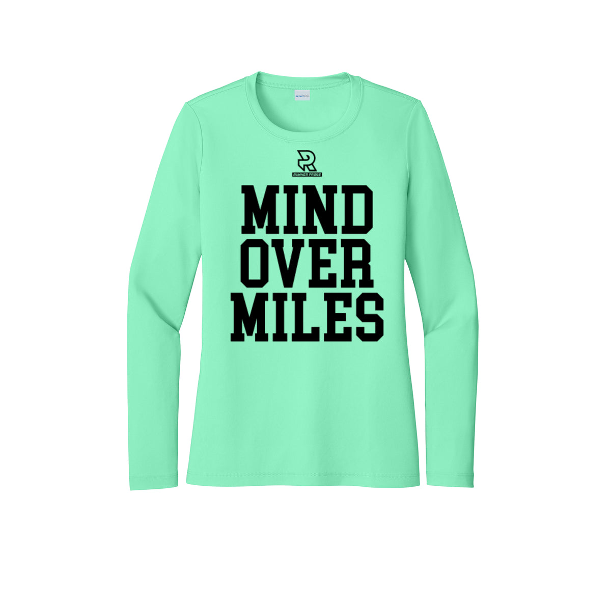 MIND OVER MILES (Black) - Womens Pro Long Sleeve Performance Tee