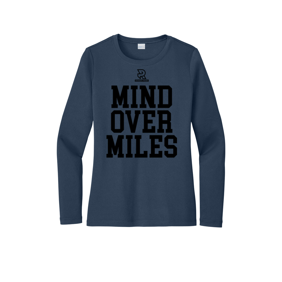 MIND OVER MILES (Black) - Womens Pro Long Sleeve Performance Tee