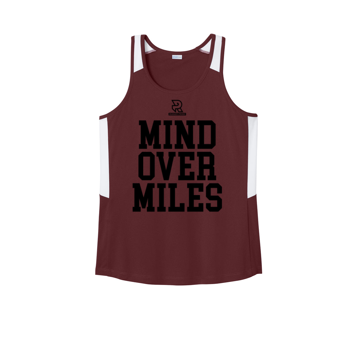 MIND OVER MILES (Black) - Womens Club Track Tank