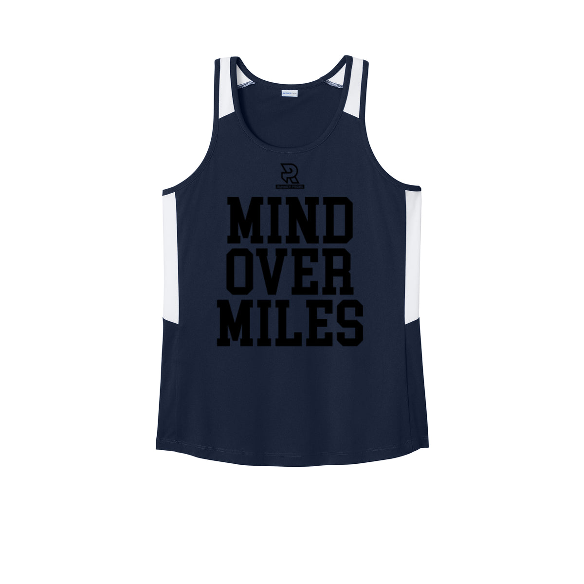 MIND OVER MILES (Black) - Womens Club Track Tank