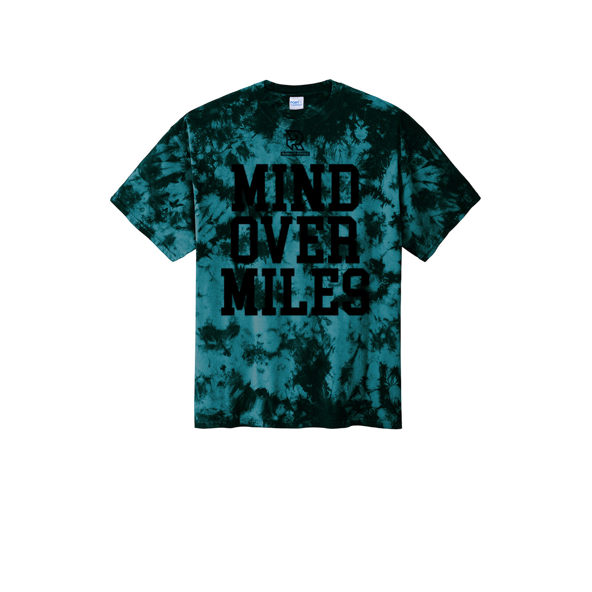 MIND OVER MILES (Black) - Short Sleeve Tie Dye Cotton Tee