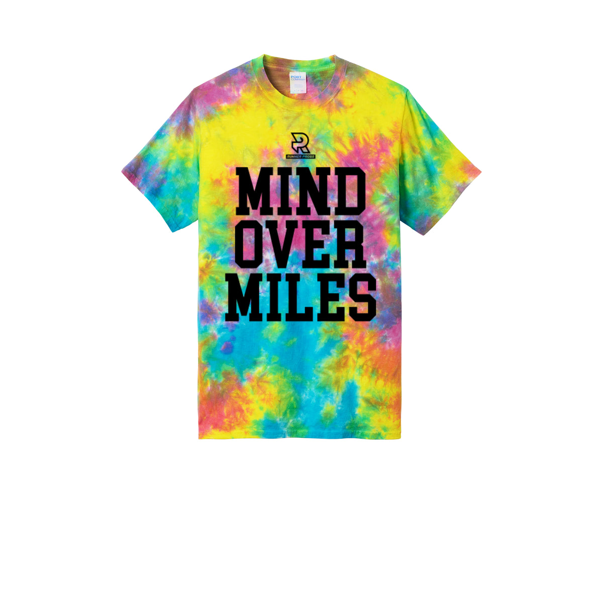 MIND OVER MILES (Black) - Short Sleeve Tie Dye Cotton Tee