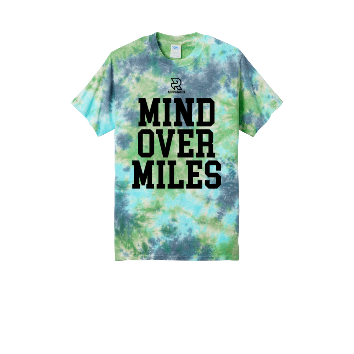 MIND OVER MILES (Black) - Short Sleeve Tie Dye Cotton Tee