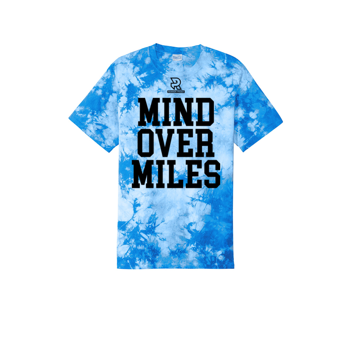 MIND OVER MILES (Black) - Short Sleeve Tie Dye Cotton Tee