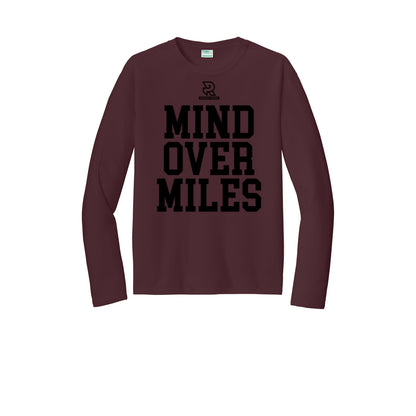 MIND OVER MILES (Black) - Long Sleeve Performance Tee