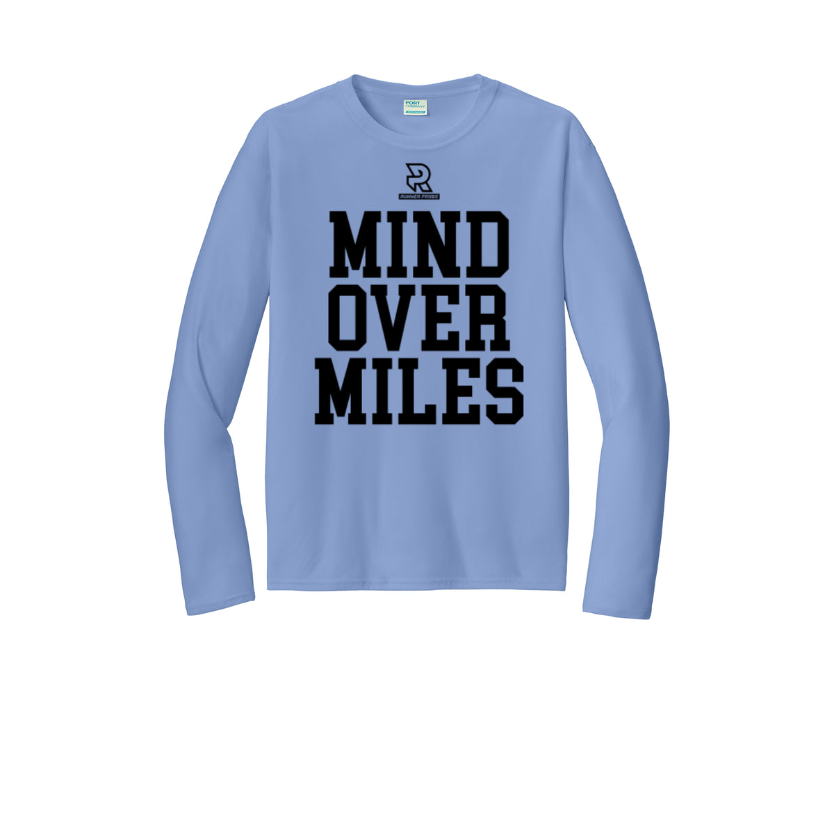 MIND OVER MILES (Black) - Long Sleeve Performance Tee