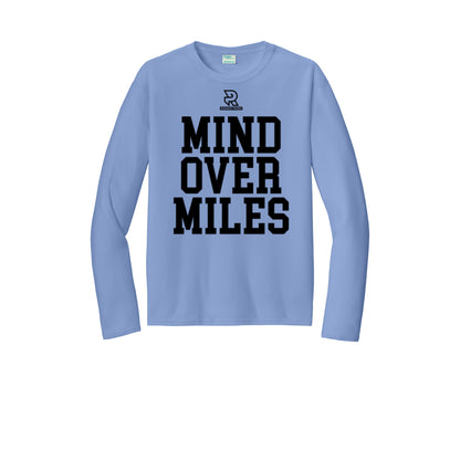 MIND OVER MILES (Black) - Long Sleeve Performance Tee
