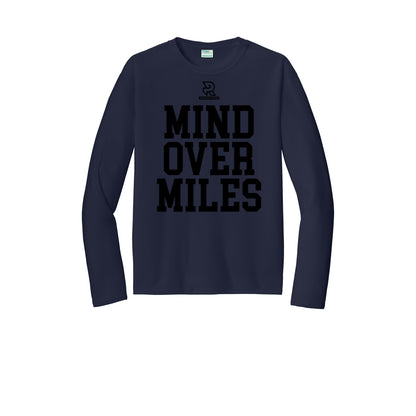 MIND OVER MILES (Black) - Long Sleeve Performance Tee