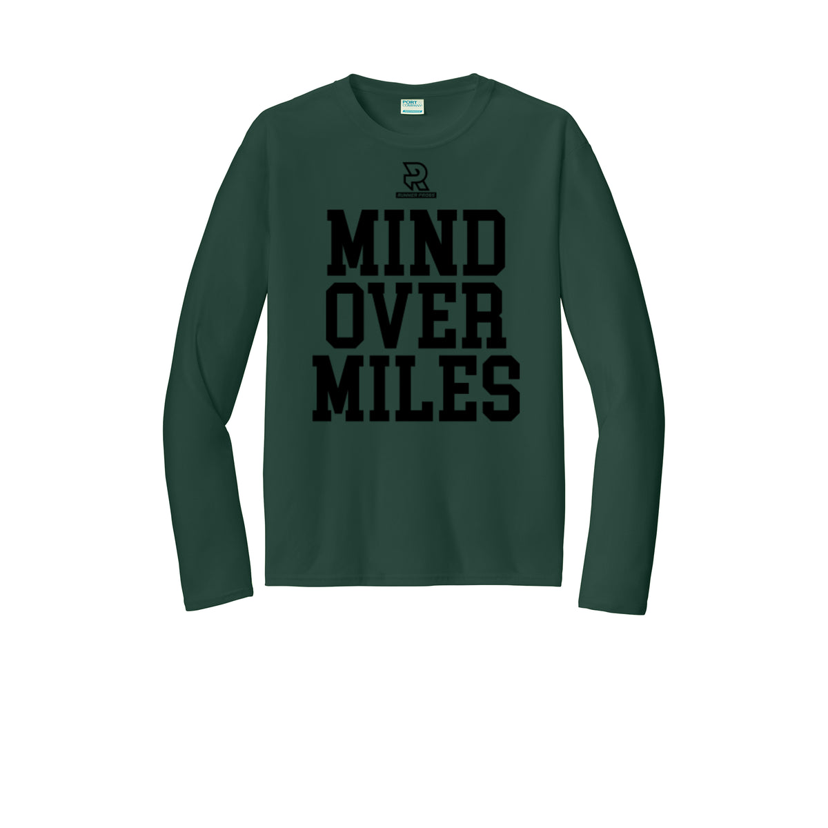 MIND OVER MILES (Black) - Long Sleeve Performance Tee