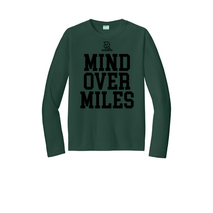 MIND OVER MILES (Black) - Long Sleeve Performance Tee