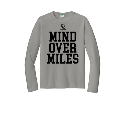 MIND OVER MILES (Black) - Long Sleeve Performance Tee