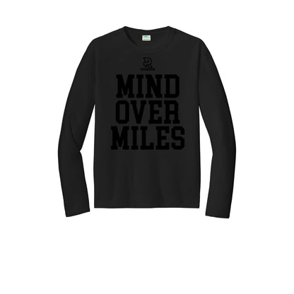 MIND OVER MILES (Black) - Long Sleeve Performance Tee