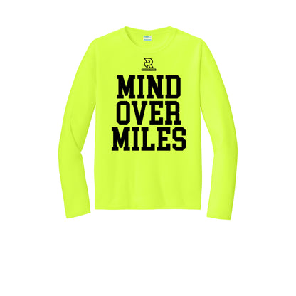 MIND OVER MILES (Black) - Long Sleeve Performance Tee