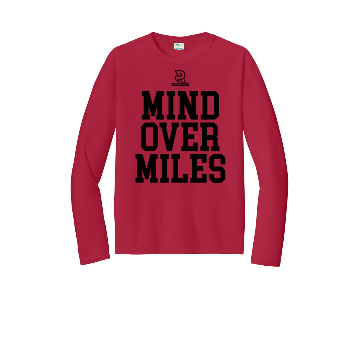 MIND OVER MILES (Black) - Long Sleeve Performance Tee