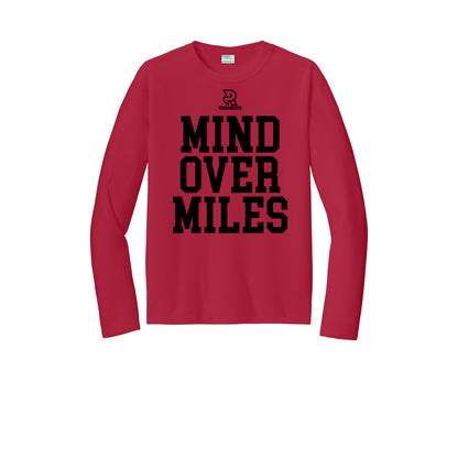 MIND OVER MILES (Black) - Long Sleeve Performance Tee