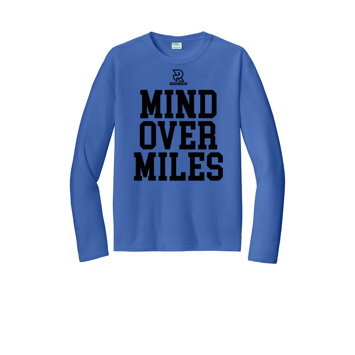 MIND OVER MILES (Black) - Long Sleeve Performance Tee