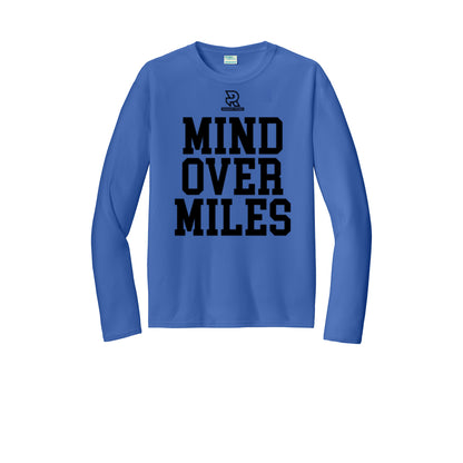 MIND OVER MILES (Black) - Long Sleeve Performance Tee