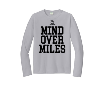MIND OVER MILES (Black) - Long Sleeve Performance Tee