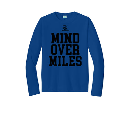 MIND OVER MILES (Black) - Long Sleeve Performance Tee